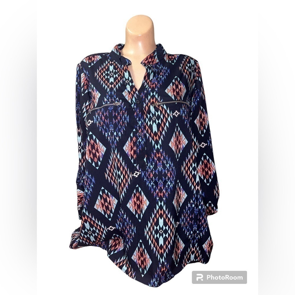 Time To Bloom women’s aztec print blouse